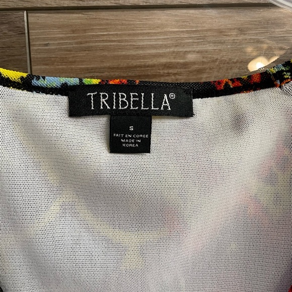 Tribella Ladies Scoop Neck Beaded Top, Size Small, Black,Red,Green,Yellow, Blue - Picture 4 of 7